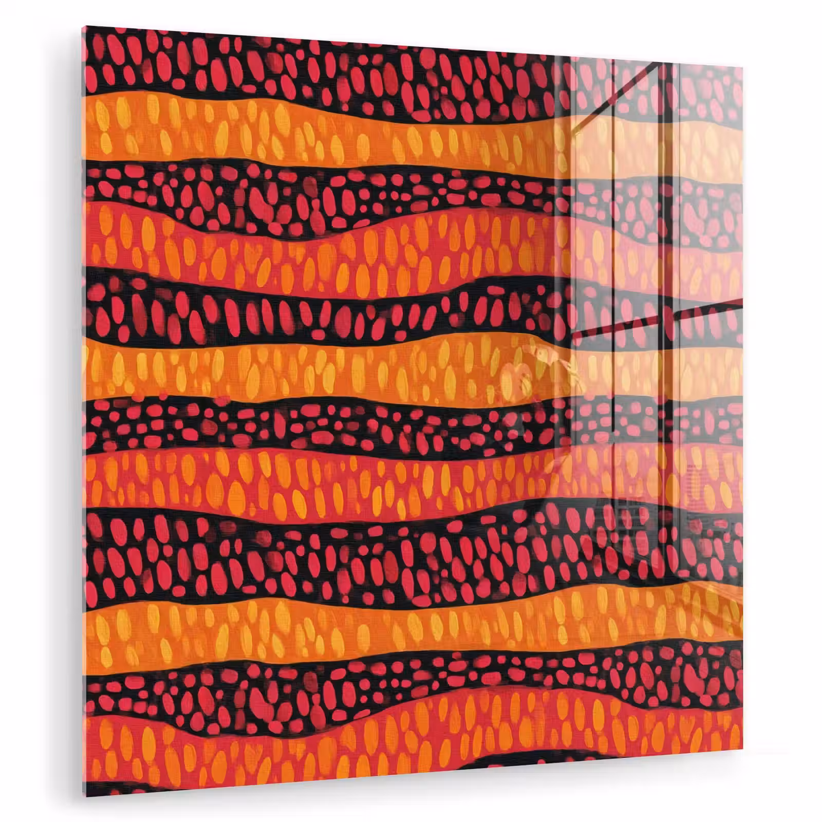 Glasbild - Orange – Rosa – Ausdrucksstark – Muster — 1