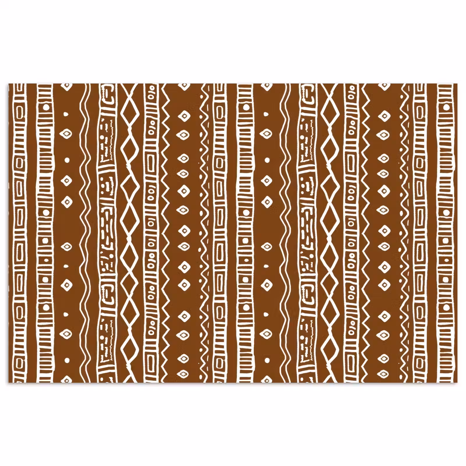 Poster - Schokoladenbraun – Ethno – Tribal – Muster — 1