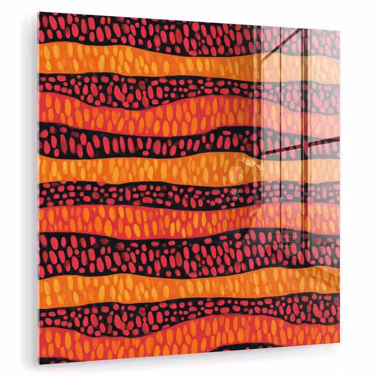 Glasbild - Orange – Rosa – Ausdrucksstark – Muster — 1