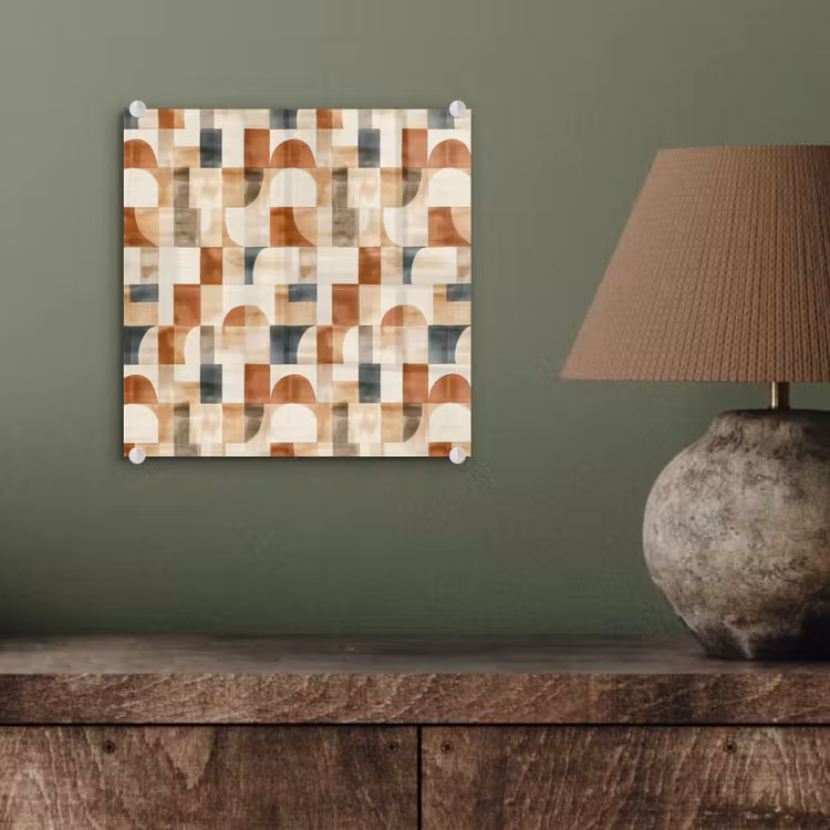 Glasbild - Terrakotta – Geometrisch – Aquarell – Textur — 4