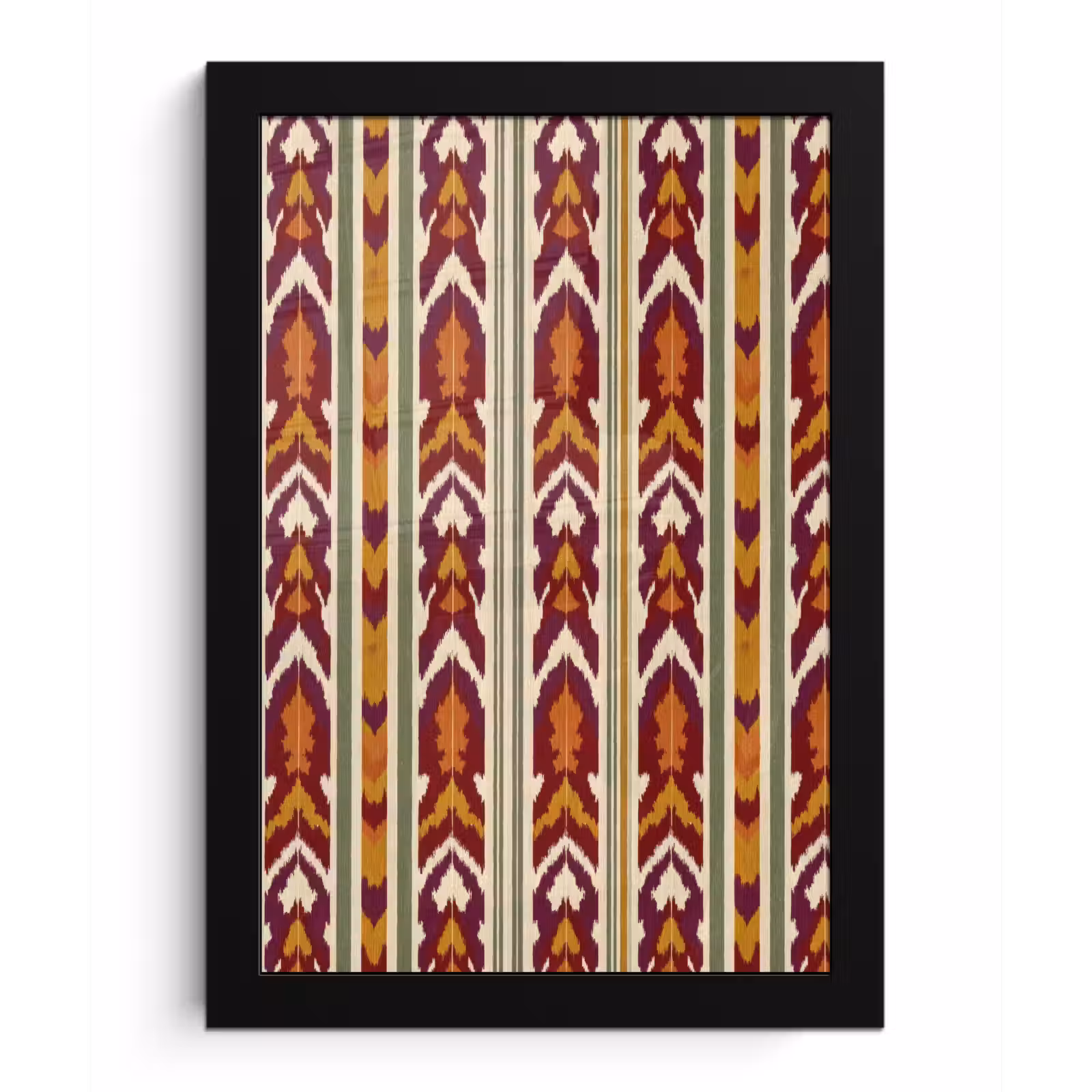 Bilder mit Rahmen - Ikat – Bordeauxrot – Ethno – Muster — 1