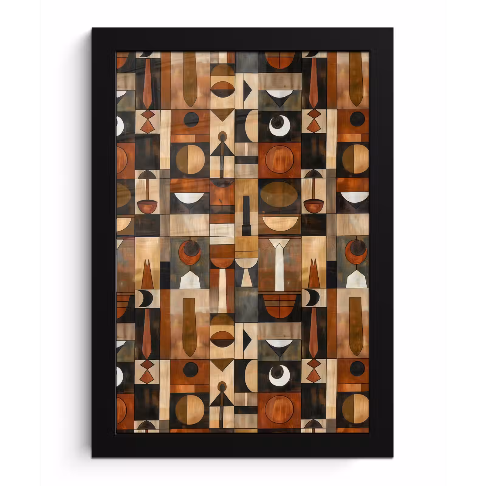 Bilder mit Rahmen - Terrakotta – Geometrisch – Mid-Century – Muster — 1