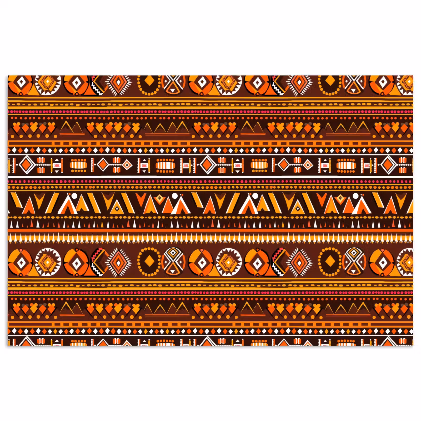 Poster - Orange – Ethnisch – Tribal – Geometrisch – Muster — 1