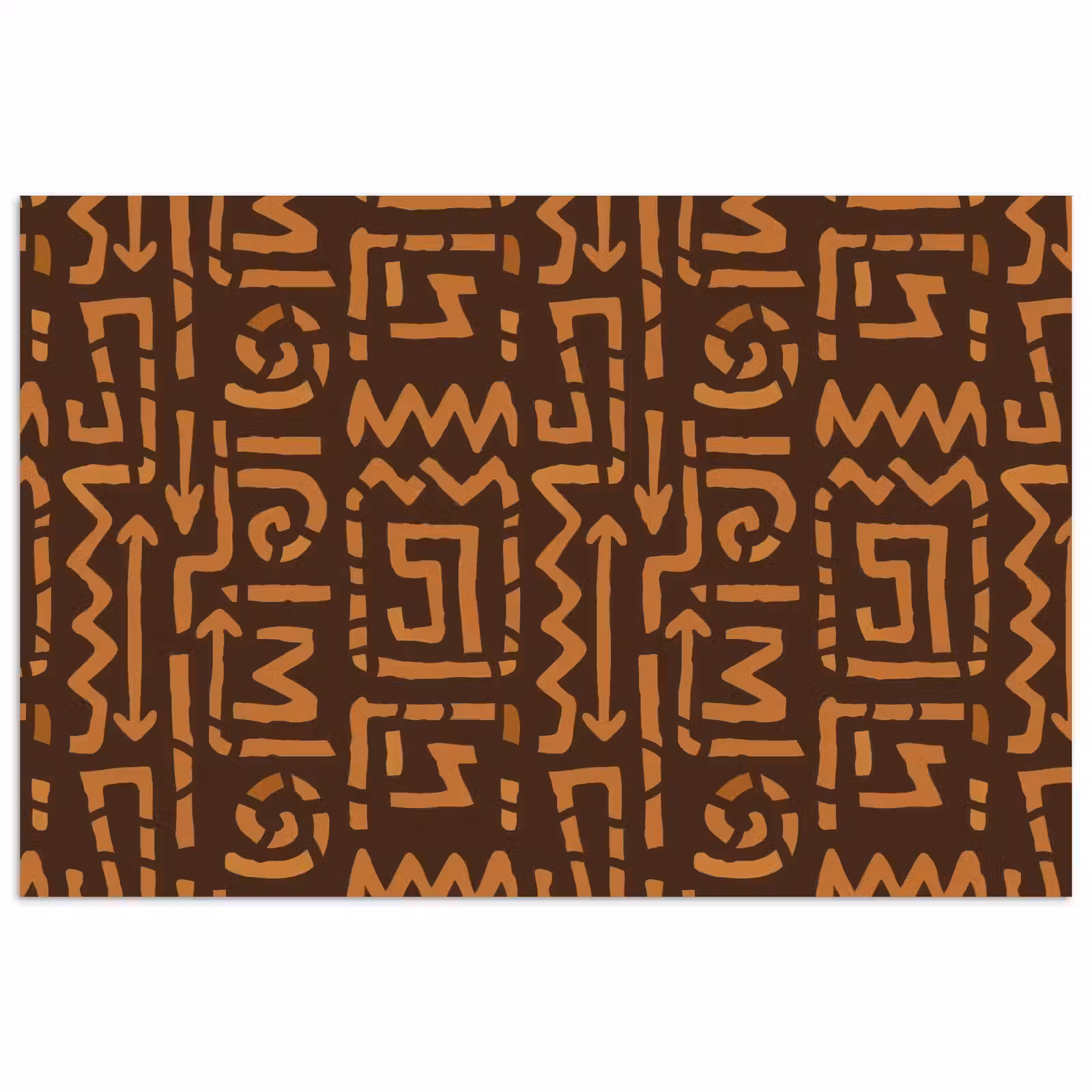 Poster - Schokoladenbraun – Ethno – Tribal – Symbole — 1