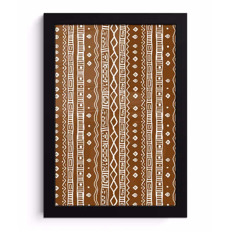 Bilder mit Rahmen - Schokoladenbraun – Ethno – Tribal – Muster — 1