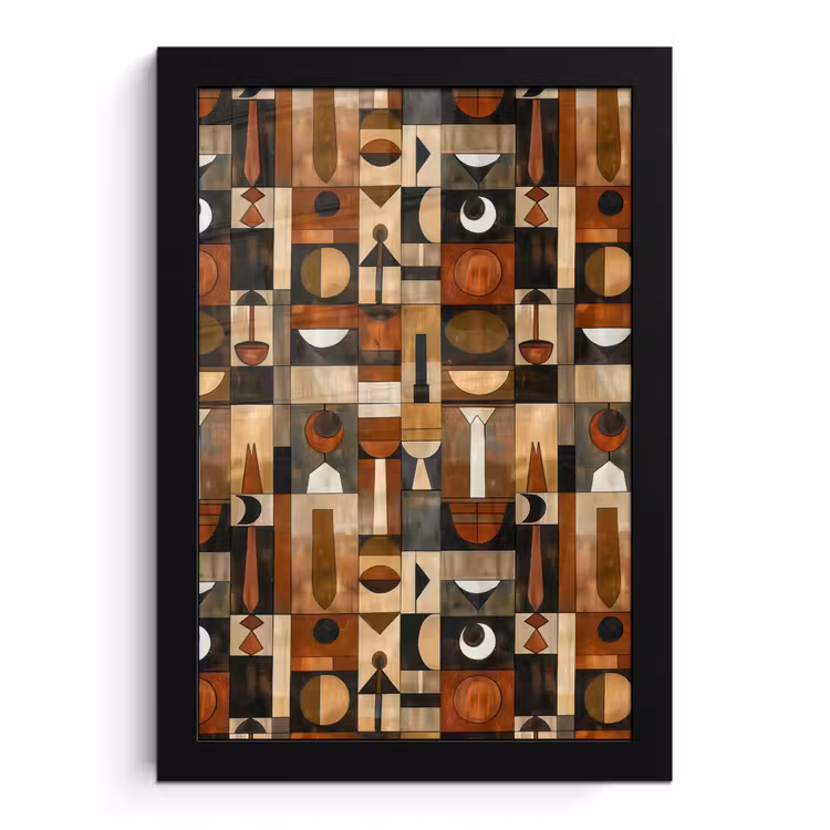 Bilder mit Rahmen - Terrakotta – Geometrisch – Mid-Century – Muster — 1