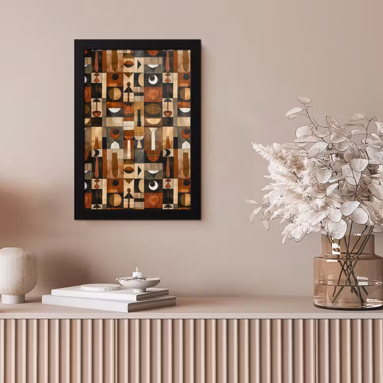 Bilder mit Rahmen - Terrakotta – Geometrisch – Mid-Century – Muster — 4