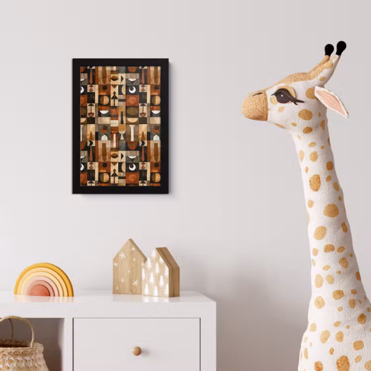Bilder mit Rahmen - Terrakotta – Geometrisch – Mid-Century – Muster — 5