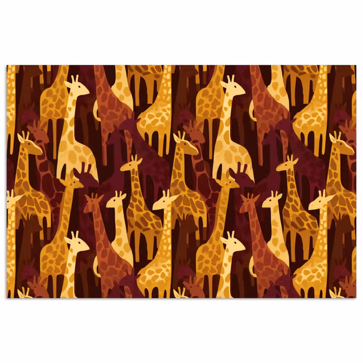 Poster - Braun – Giraffen – Safari – Muster — 1