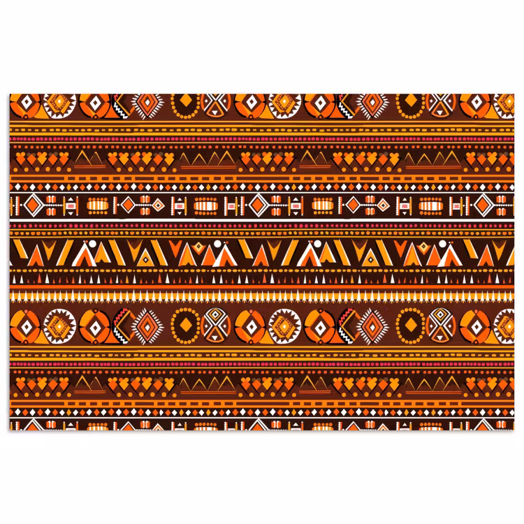 Poster - Orange – Ethnisch – Tribal – Geometrisch – Muster — 1