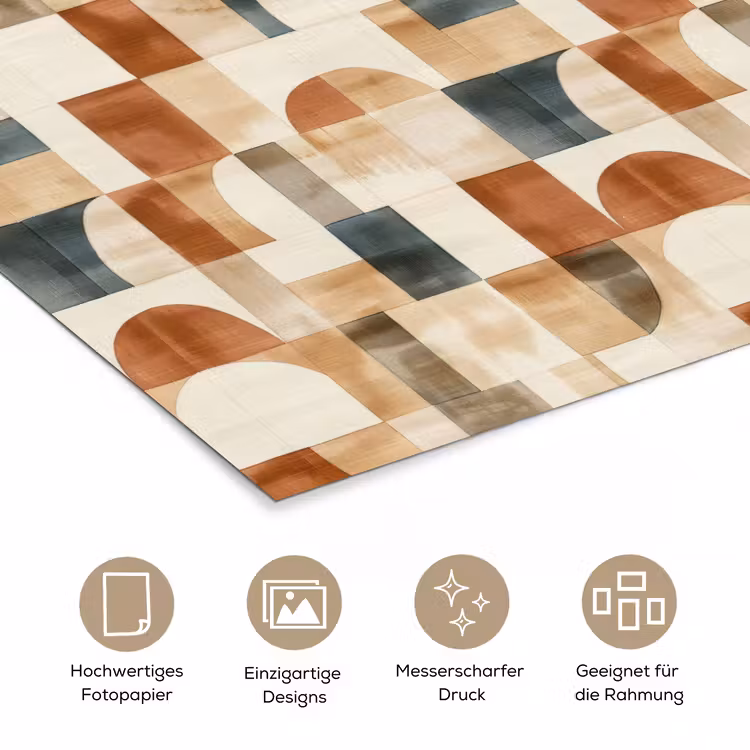 Poster - Terrakotta – Geometrisch – Aquarell – Textur — 5