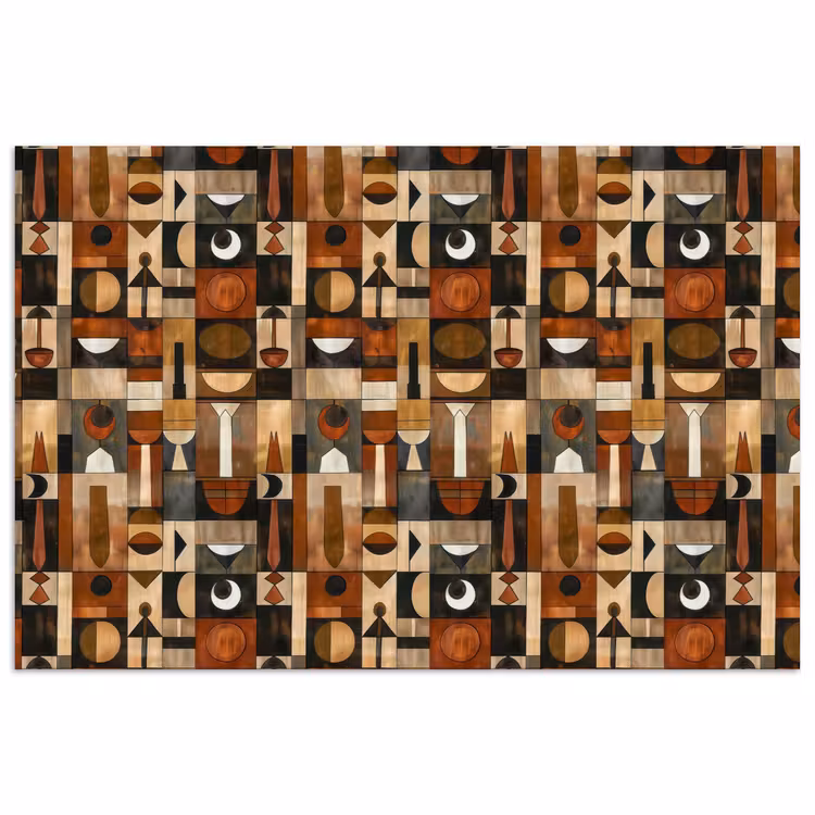 Poster - Terrakotta – Geometrisch – Mid-Century – Muster — 1