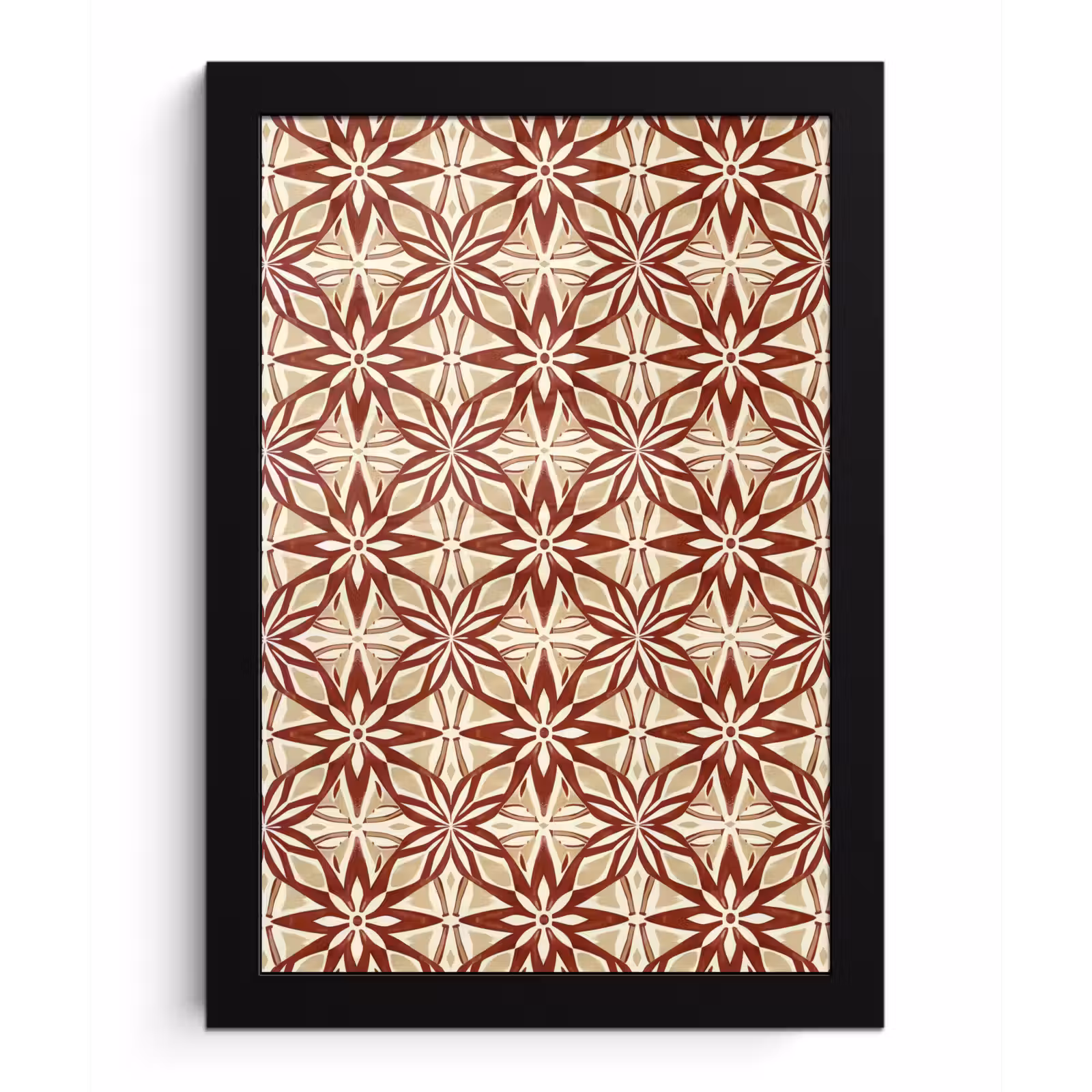 Bilder mit Rahmen - Bordeauxrot – Geometrisch – Fliese – Muster — 1