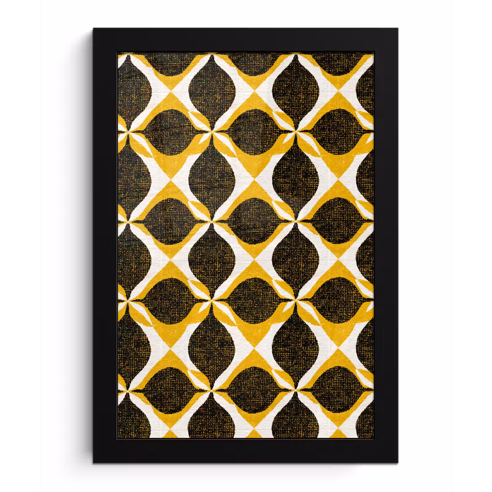 Bilder mit Rahmen - Gelb – Schwarz – Geometrisch – Retro – Struktur — 1