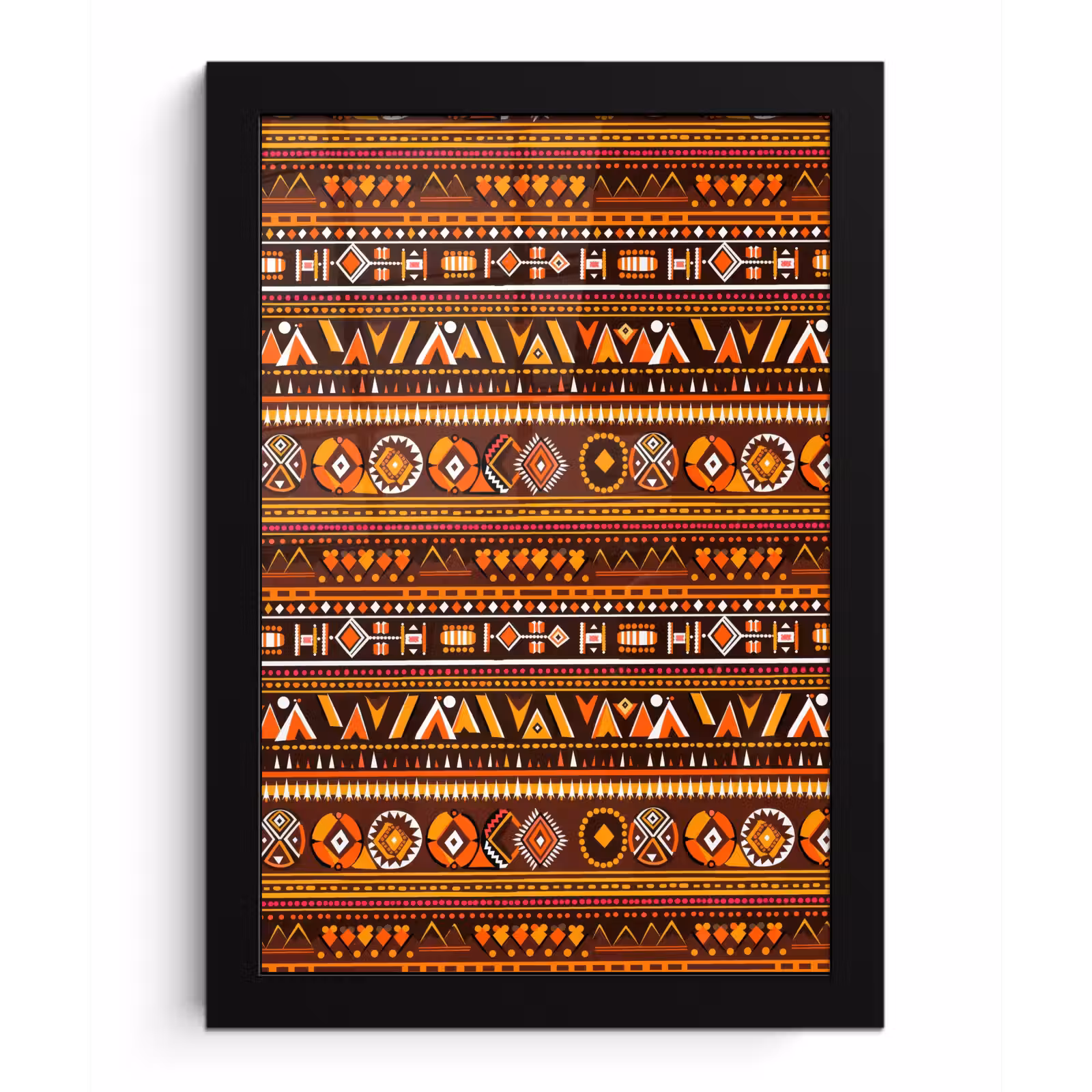 Bilder mit Rahmen - Orange – Ethnisch – Tribal – Geometrisch – Muster — 1