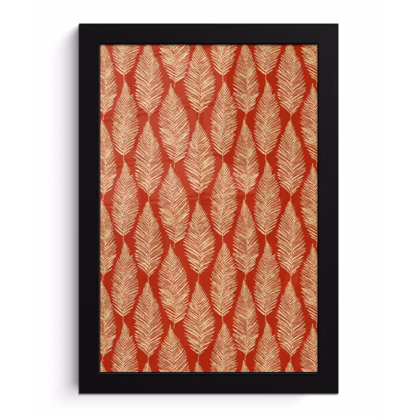 Bilder mit Rahmen - Rot – Botanisch – Farn – Muster — 1