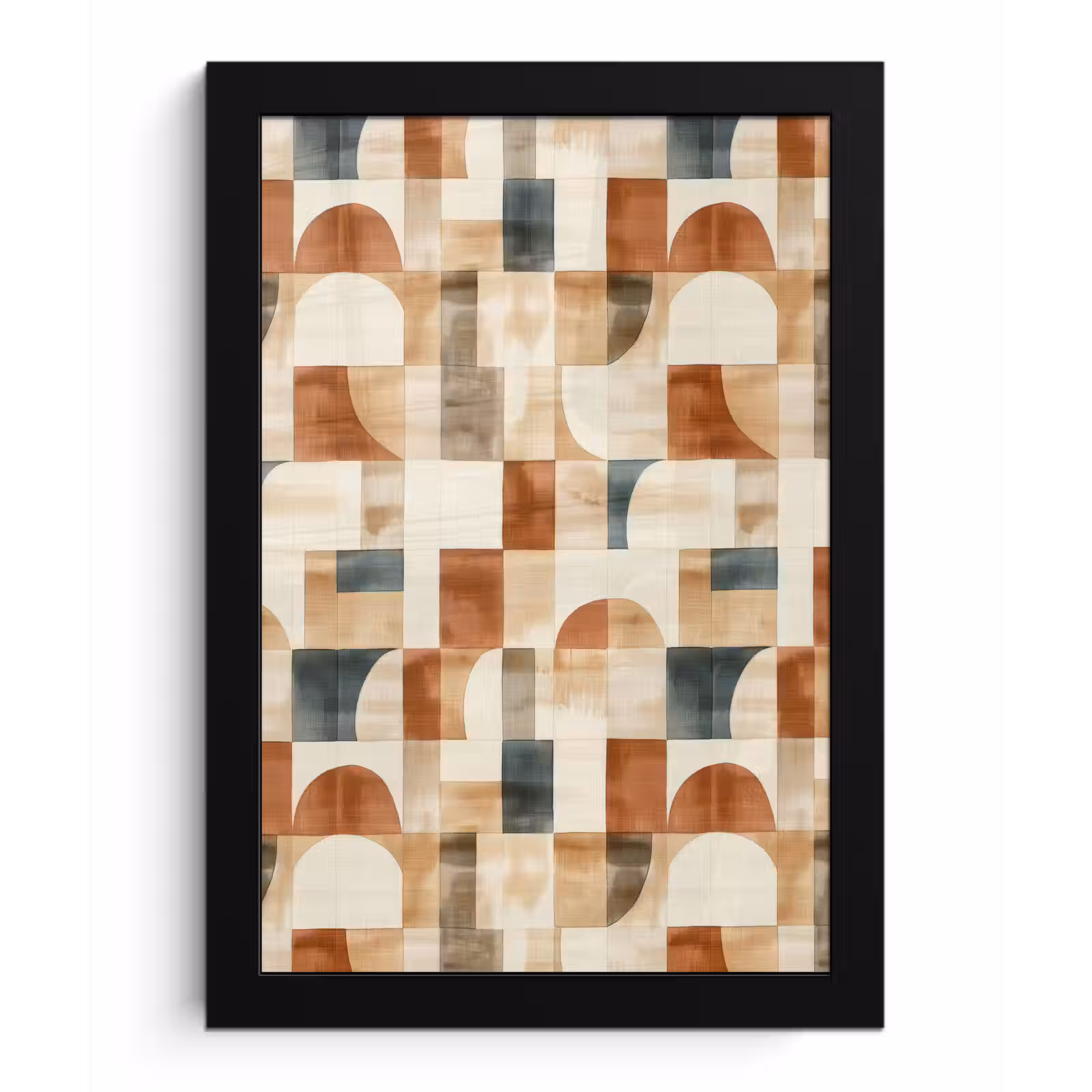 Bilder mit Rahmen - Terrakotta – Geometrisch – Aquarell – Textur — 1
