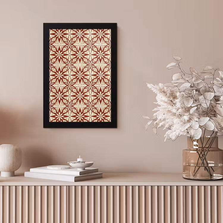 Bilder mit Rahmen - Bordeauxrot – Geometrisch – Fliese – Muster — 4