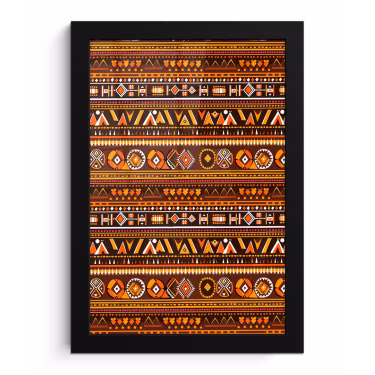 Bilder mit Rahmen - Orange – Ethnisch – Tribal – Geometrisch – Muster — 1
