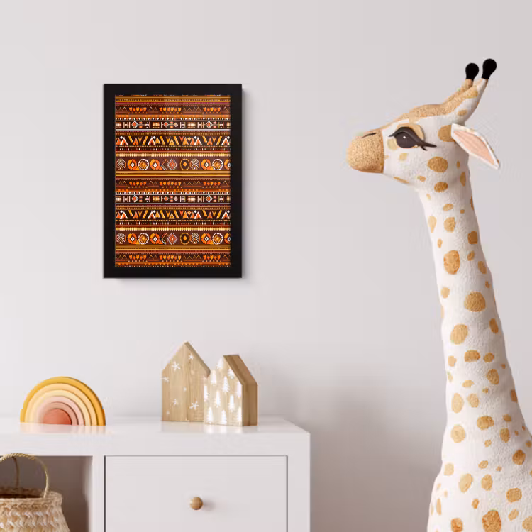 Bilder mit Rahmen - Orange – Ethnisch – Tribal – Geometrisch – Muster — 5