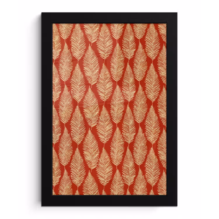 Bilder mit Rahmen - Rot – Botanisch – Farn – Muster — 1