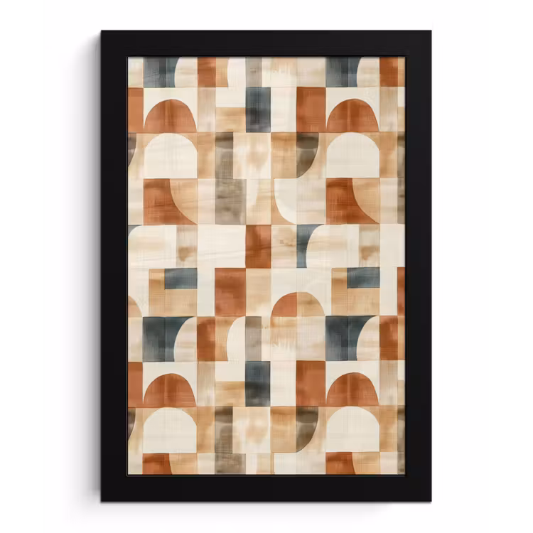 Bilder mit Rahmen - Terrakotta – Geometrisch – Aquarell – Textur — 1