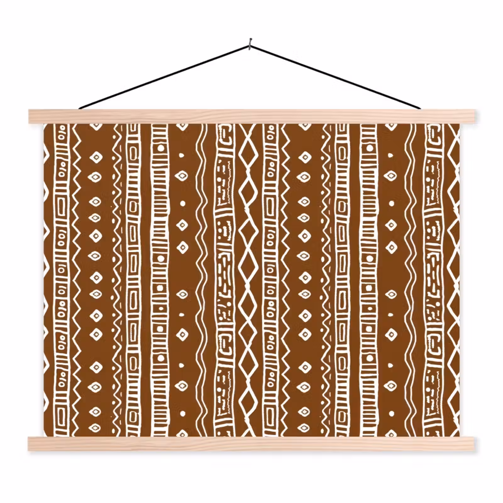 Stoffbild - Schokoladenbraun – Ethno – Tribal – Muster — 1