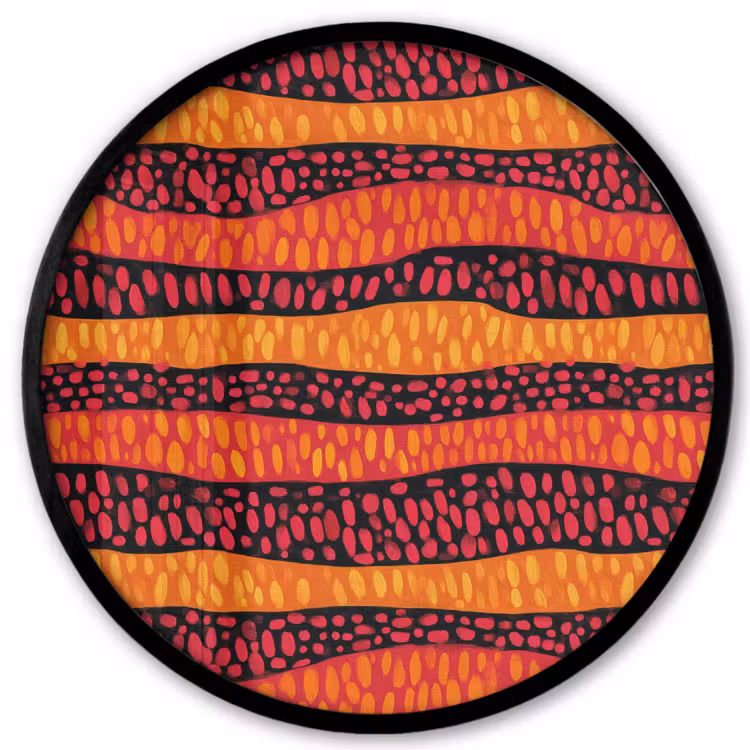 Poster im Rahmen Rund - Orange – Rosa – Ausdrucksstark – Muster — 1