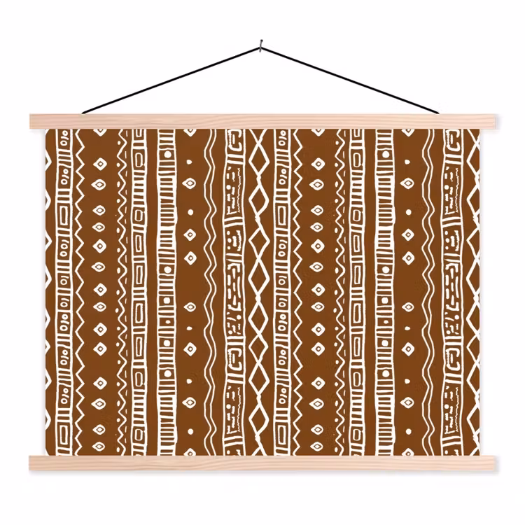 Stoffbild - Schokoladenbraun – Ethno – Tribal – Muster — 1