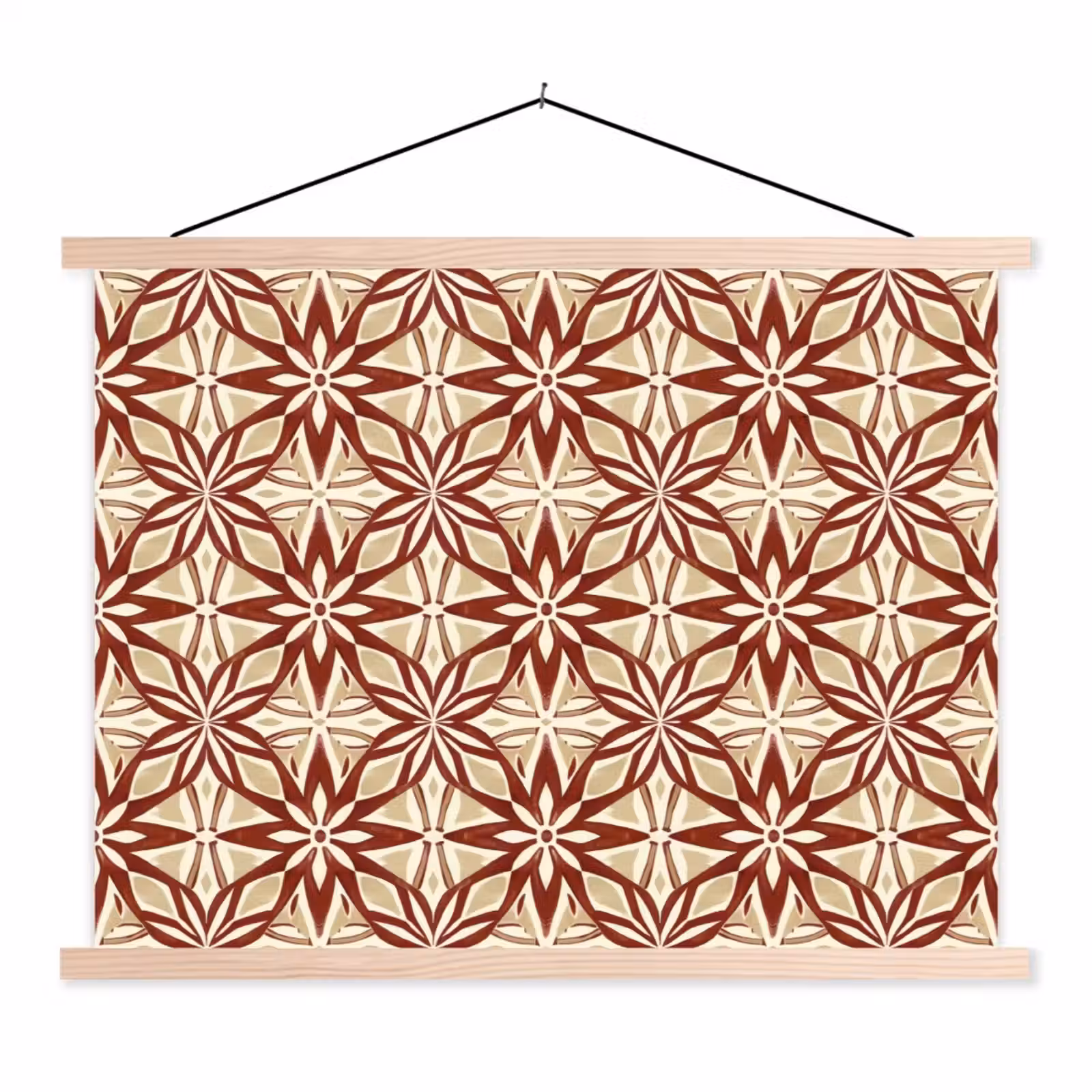 Stoffbild - Bordeauxrot – Geometrisch – Fliese – Muster — 1