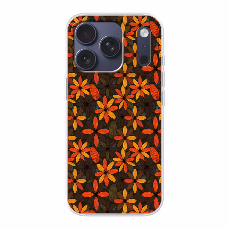 Handyhülle - Orange – Retro – Blumen – Herbst — 1