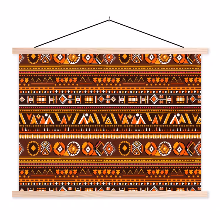 Stoffbild - Orange – Ethnisch – Tribal – Geometrisch – Muster — 1