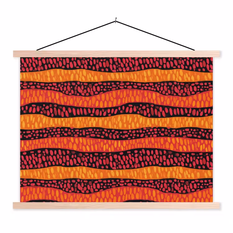 Stoffbild - Orange – Rosa – Ausdrucksstark – Muster — 1