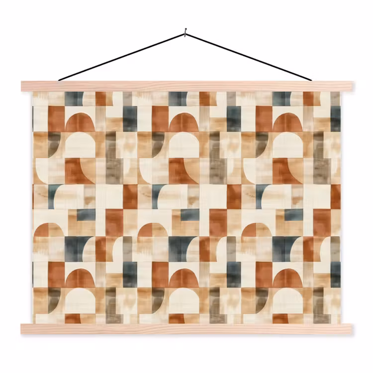 Stoffbild - Terrakotta – Geometrisch – Aquarell – Textur — 1