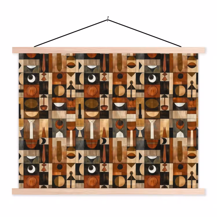 Stoffbild - Terrakotta – Geometrisch – Mid-Century – Muster — 1