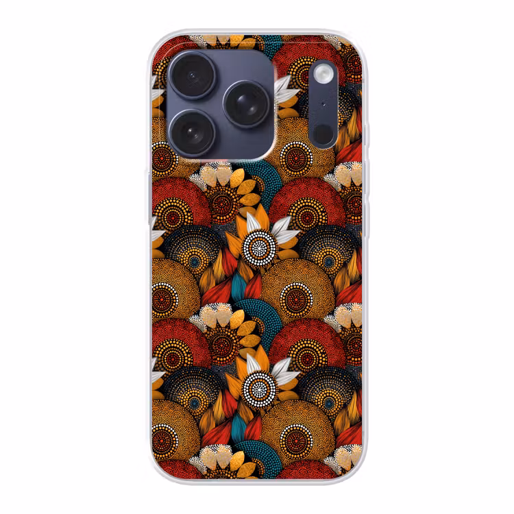 Handyhülle - Farbenfroh – Aborigine – Punktmalerei – Botanisch – Muster — 1