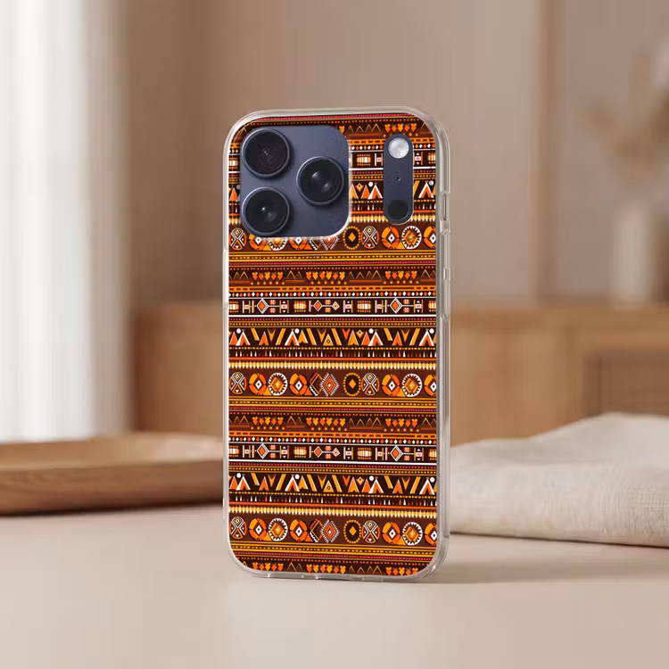 Handyhülle - Orange – Ethnisch – Tribal – Geometrisch – Muster — 3