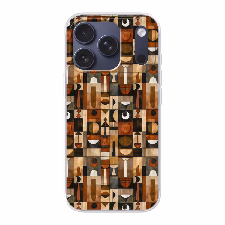 Handyhülle - Terrakotta – Geometrisch – Mid-Century – Muster — 1