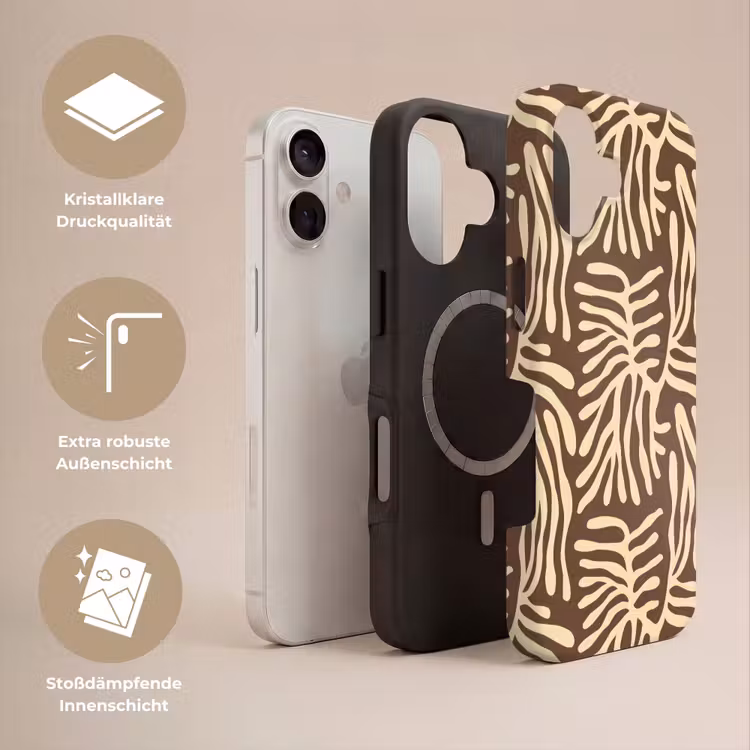 Handyhülle Toughcase - Braun – Koralle – Ausdrucksstark – Muster — 3