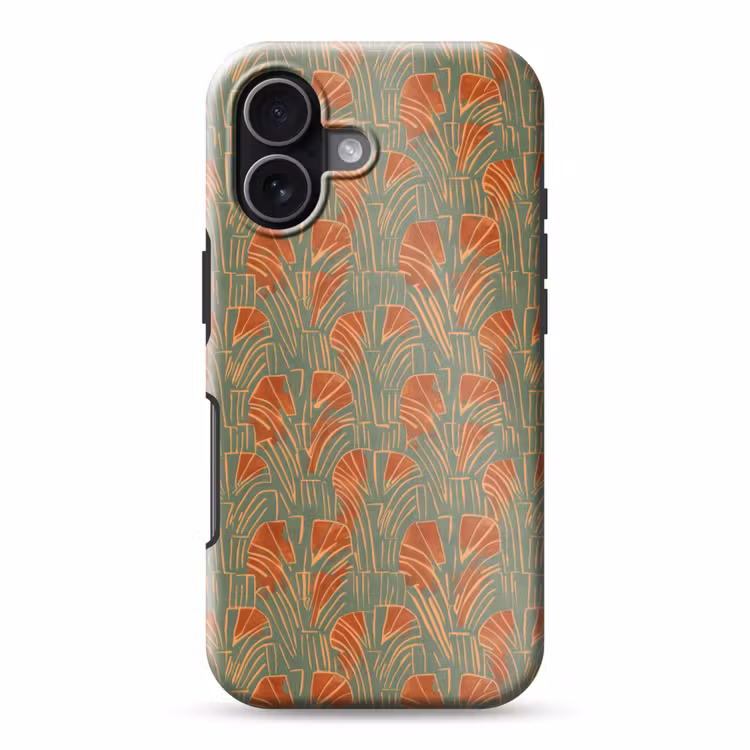 Handyhülle Toughcase - Grün – Terrakotta – Deko – Fächer — 1