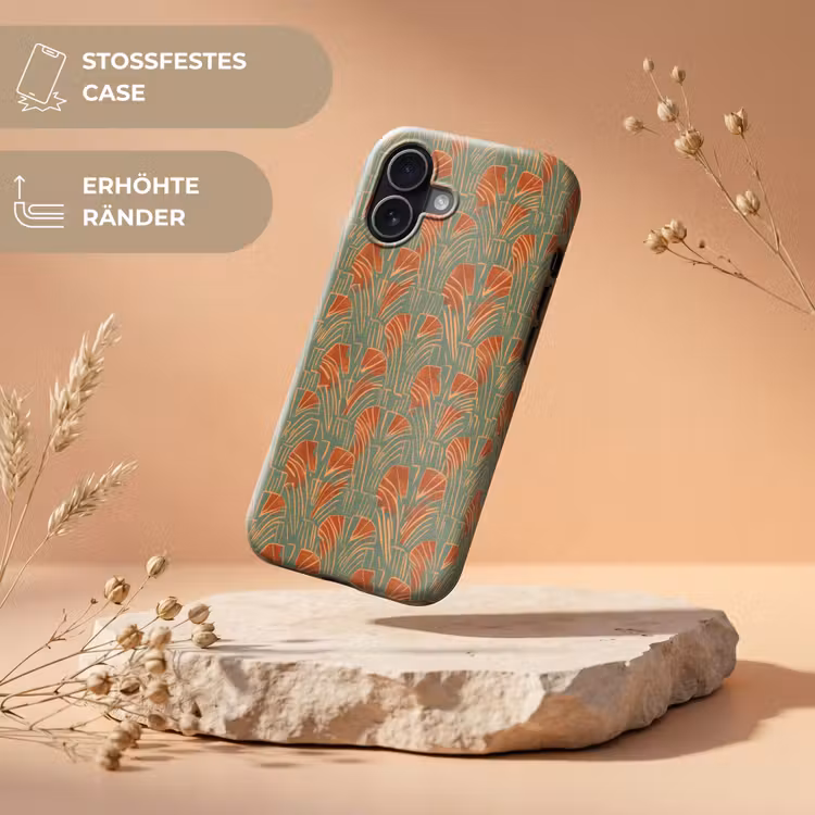 Handyhülle Toughcase - Grün – Terrakotta – Deko – Fächer — 5