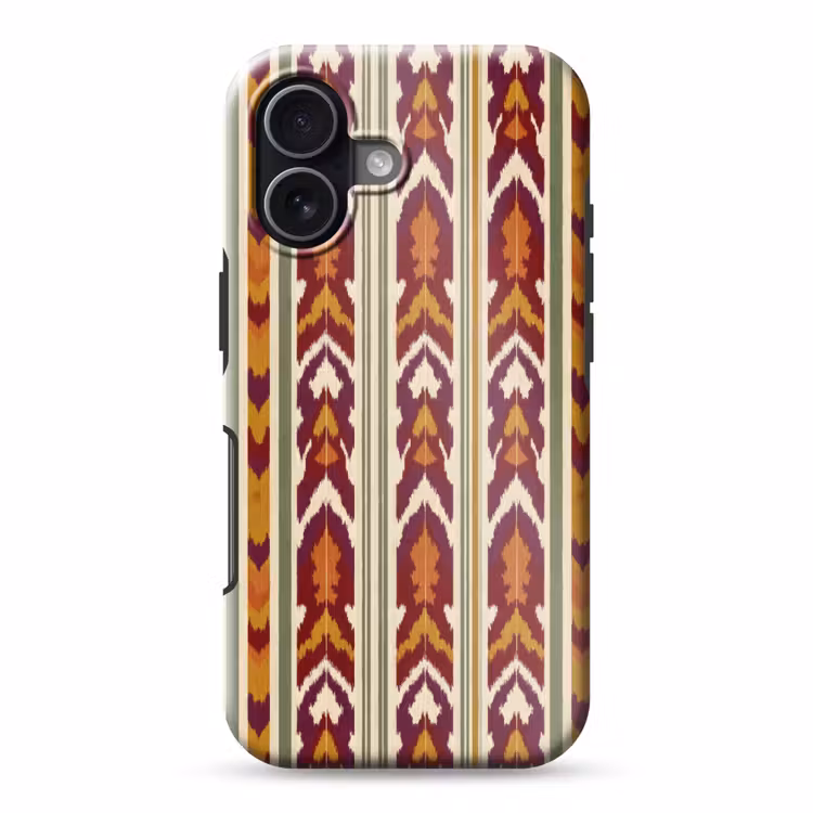 Handyhülle Toughcase - Ikat – Bordeauxrot – Ethno – Muster — 1