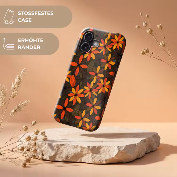 Handyhülle Toughcase - Orange – Retro – Blumen – Herbst — 5