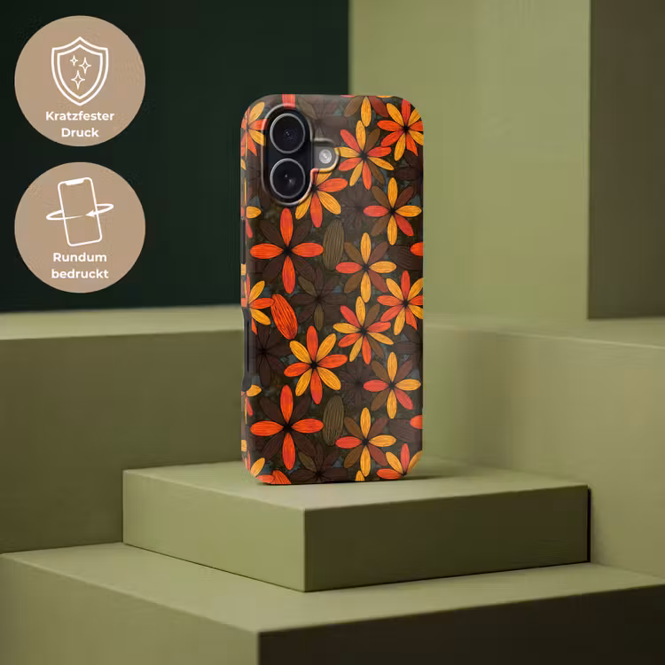 Handyhülle Toughcase - Orange – Retro – Blumen – Herbst — 7