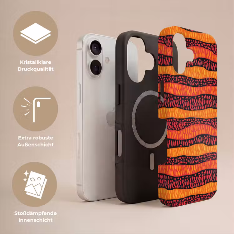 Handyhülle Toughcase - Orange – Rosa – Ausdrucksstark – Muster — 3