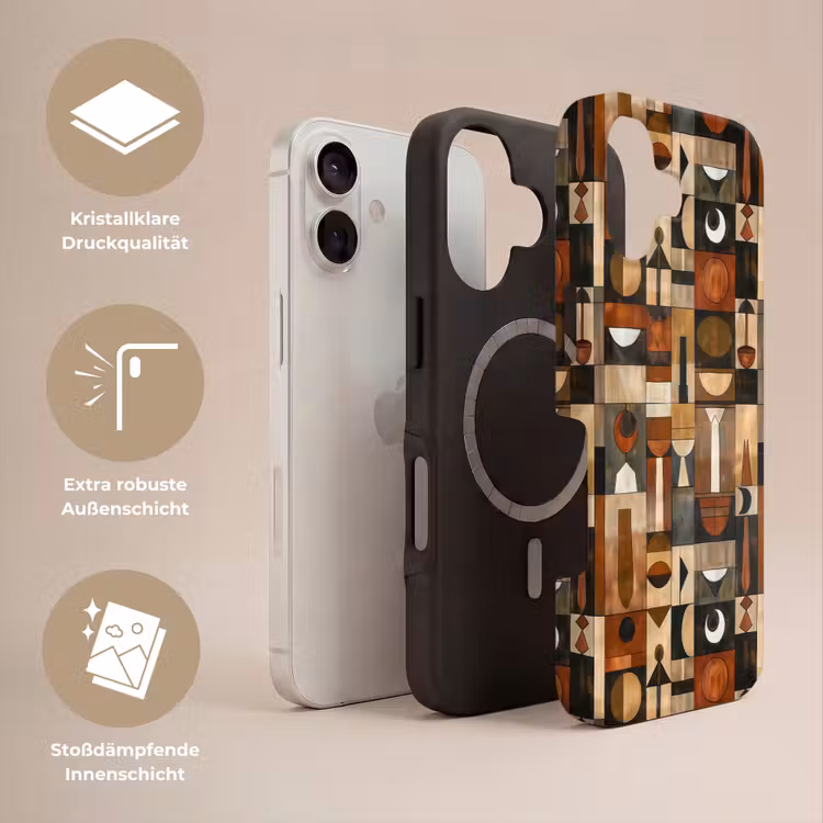 Handyhülle Toughcase - Terrakotta – Geometrisch – Mid-Century – Muster — 3