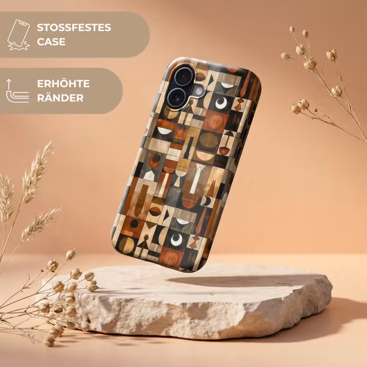 Handyhülle Toughcase - Terrakotta – Geometrisch – Mid-Century – Muster — 5