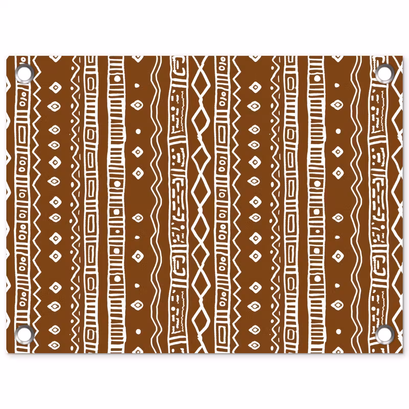 Gartenposter - Schokoladenbraun – Ethno – Tribal – Muster — 1