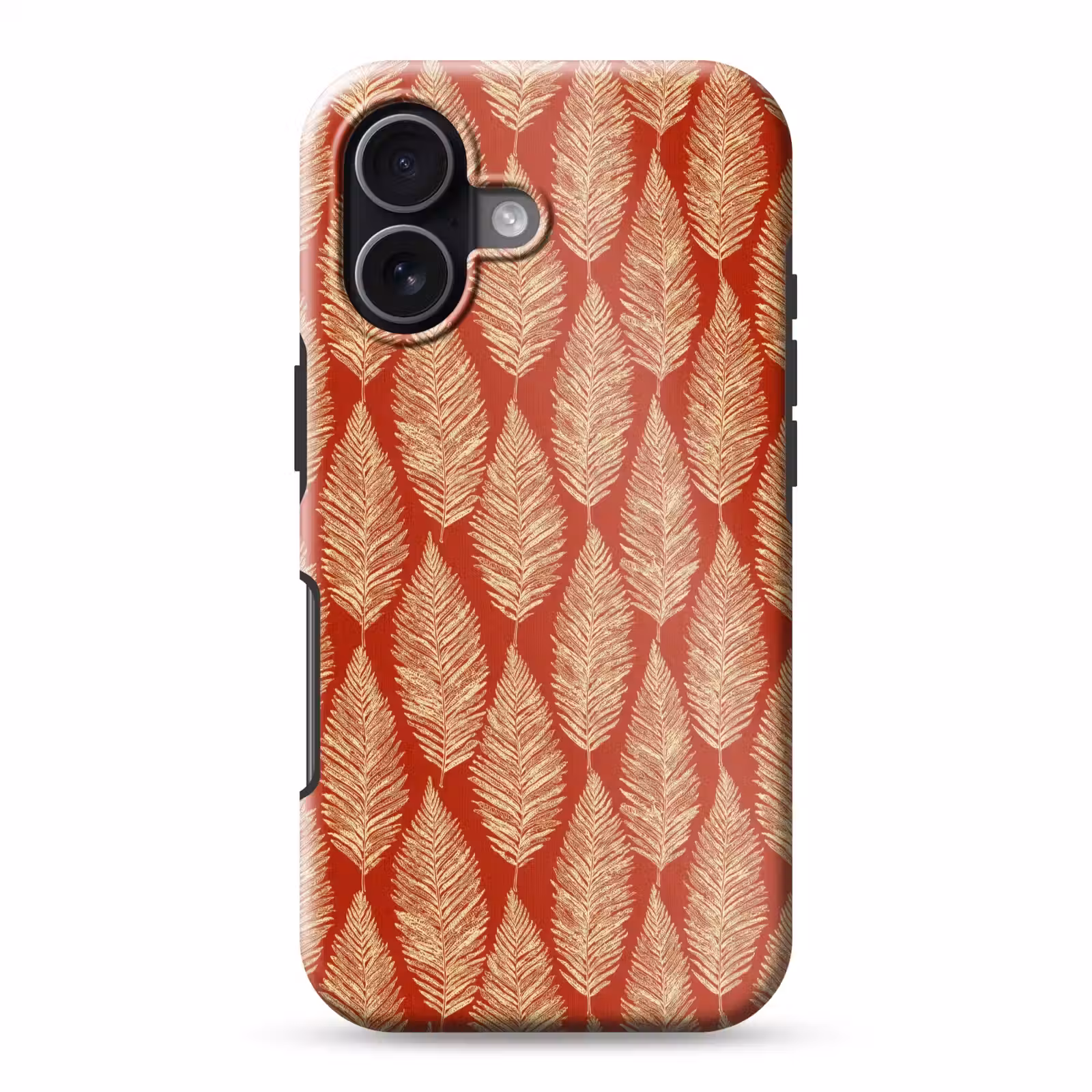Handyhülle Toughcase - Rot – Botanisch – Farn – Muster — 1