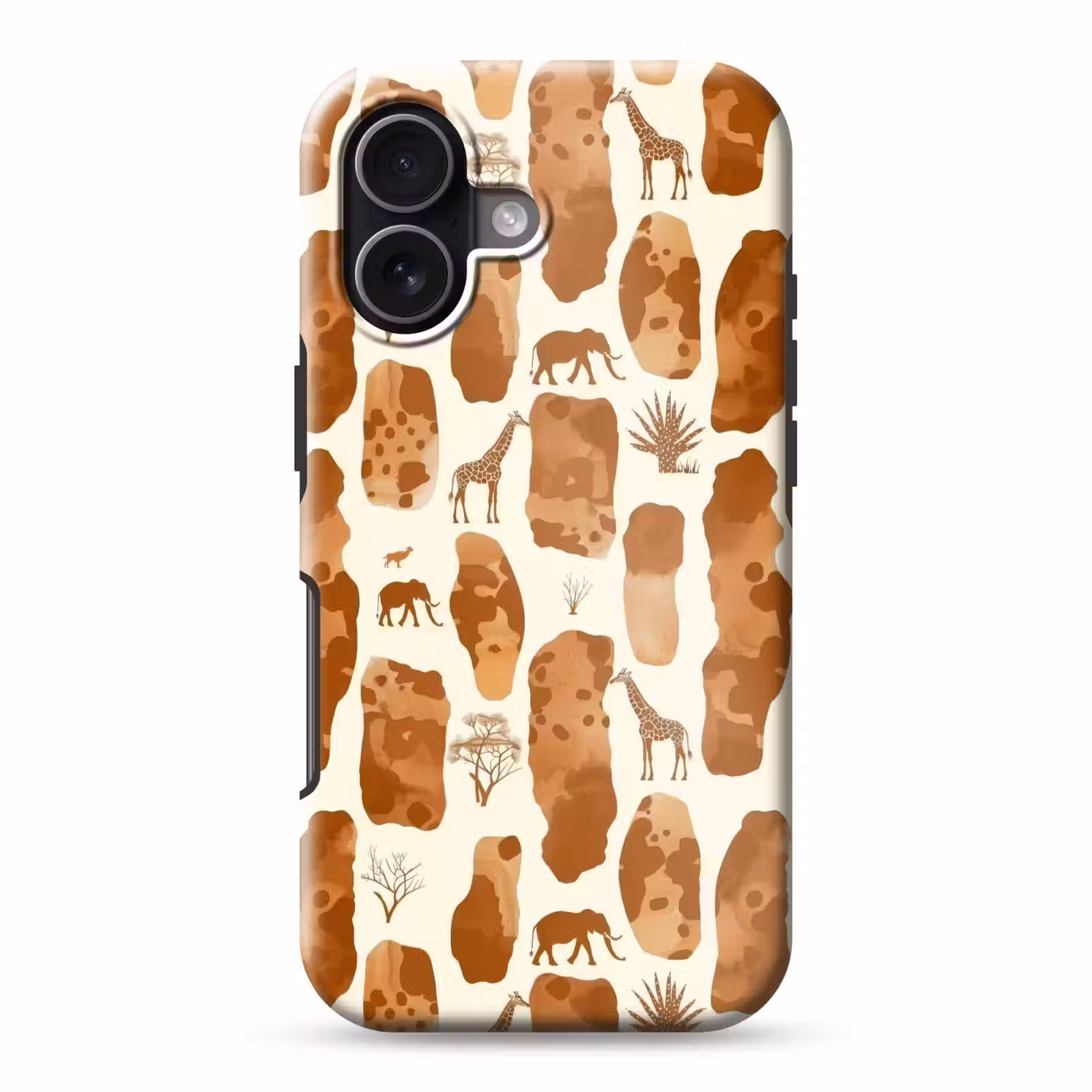 Handyhülle Toughcase - Terrakotta – Safari – Tiere – Muster — 1